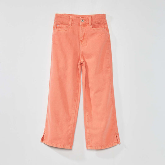Pantalon wide leg - 5 poches Orange