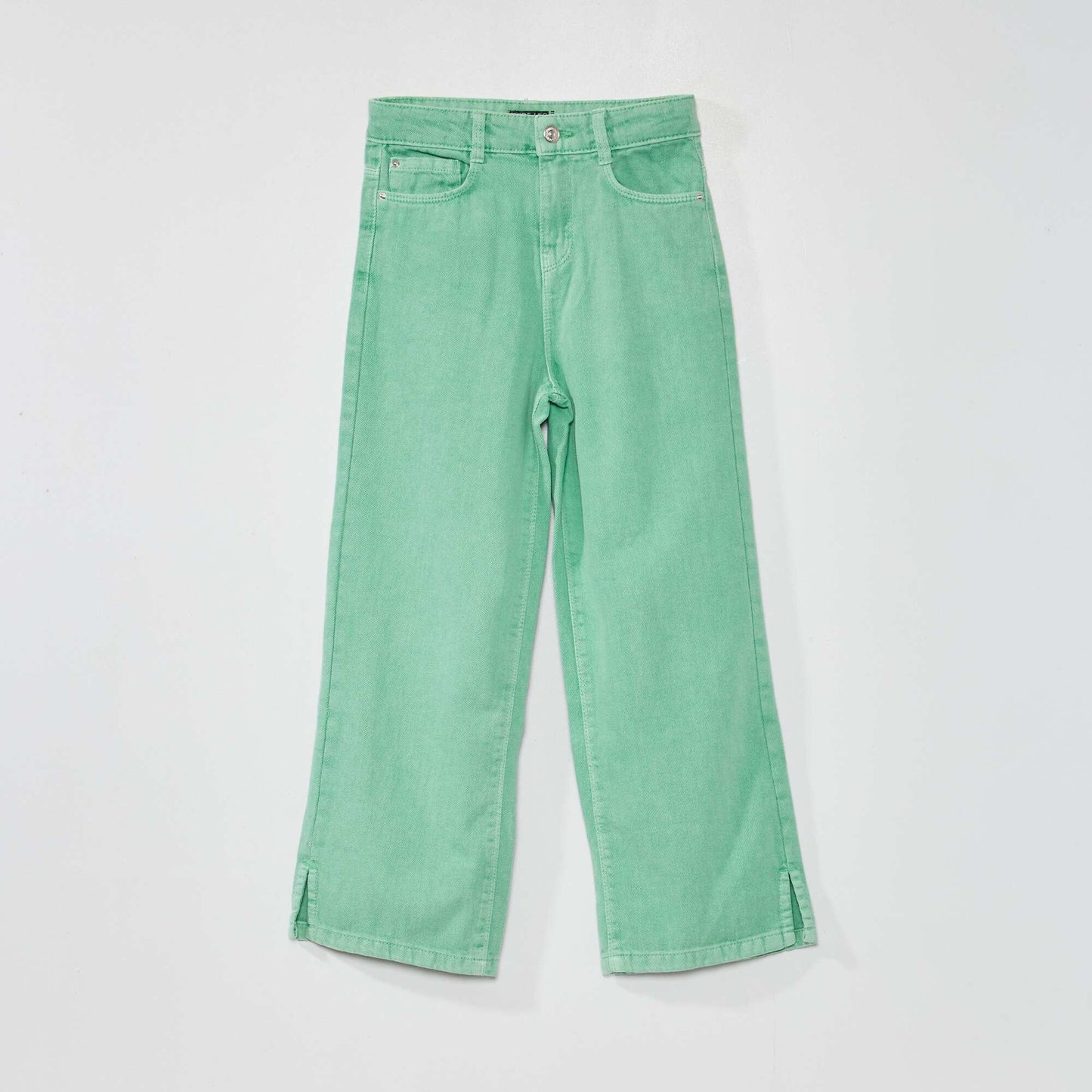 Pantalon wide leg - 5 poches Vert