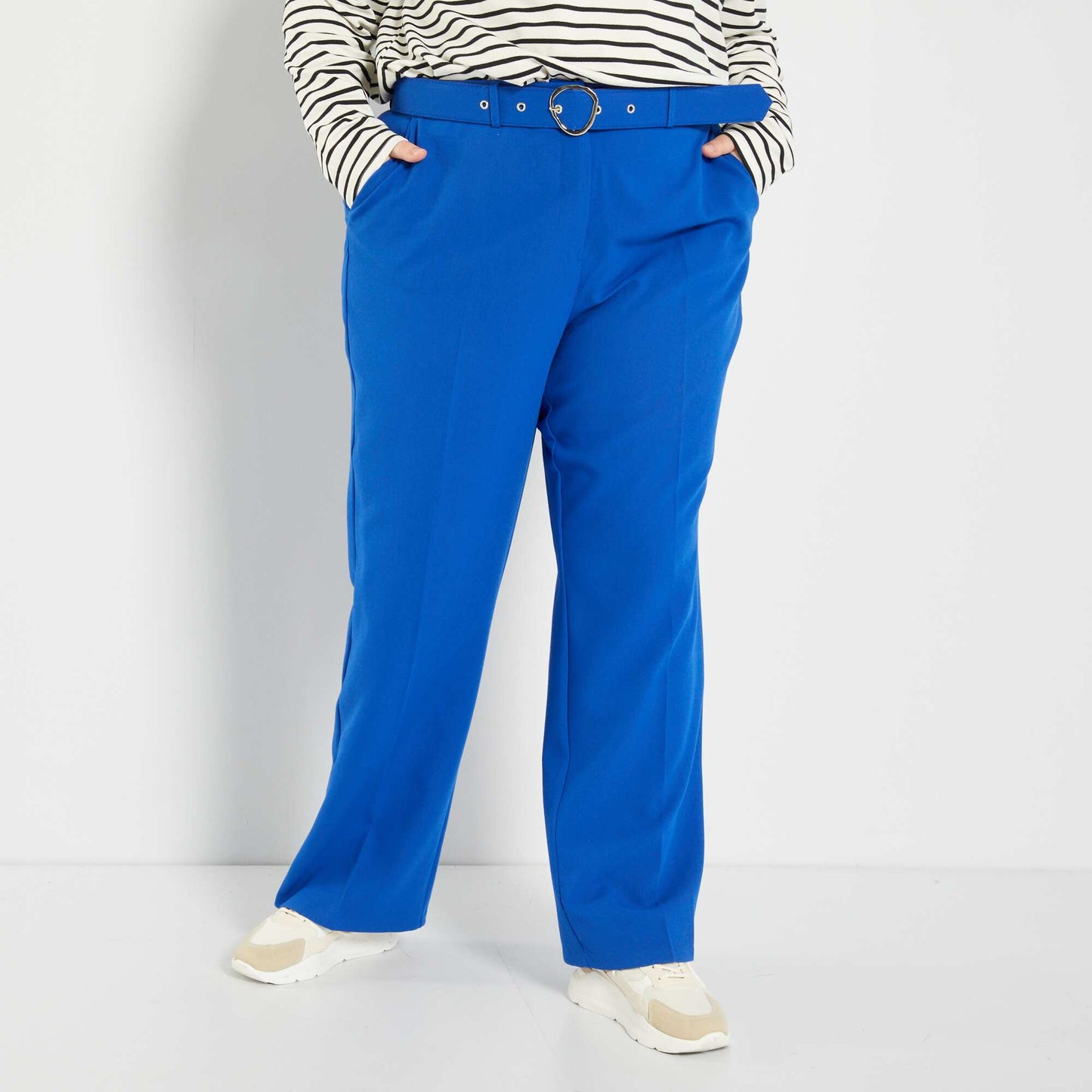 Pantalon fluide avec ceinture Bleu lectrique