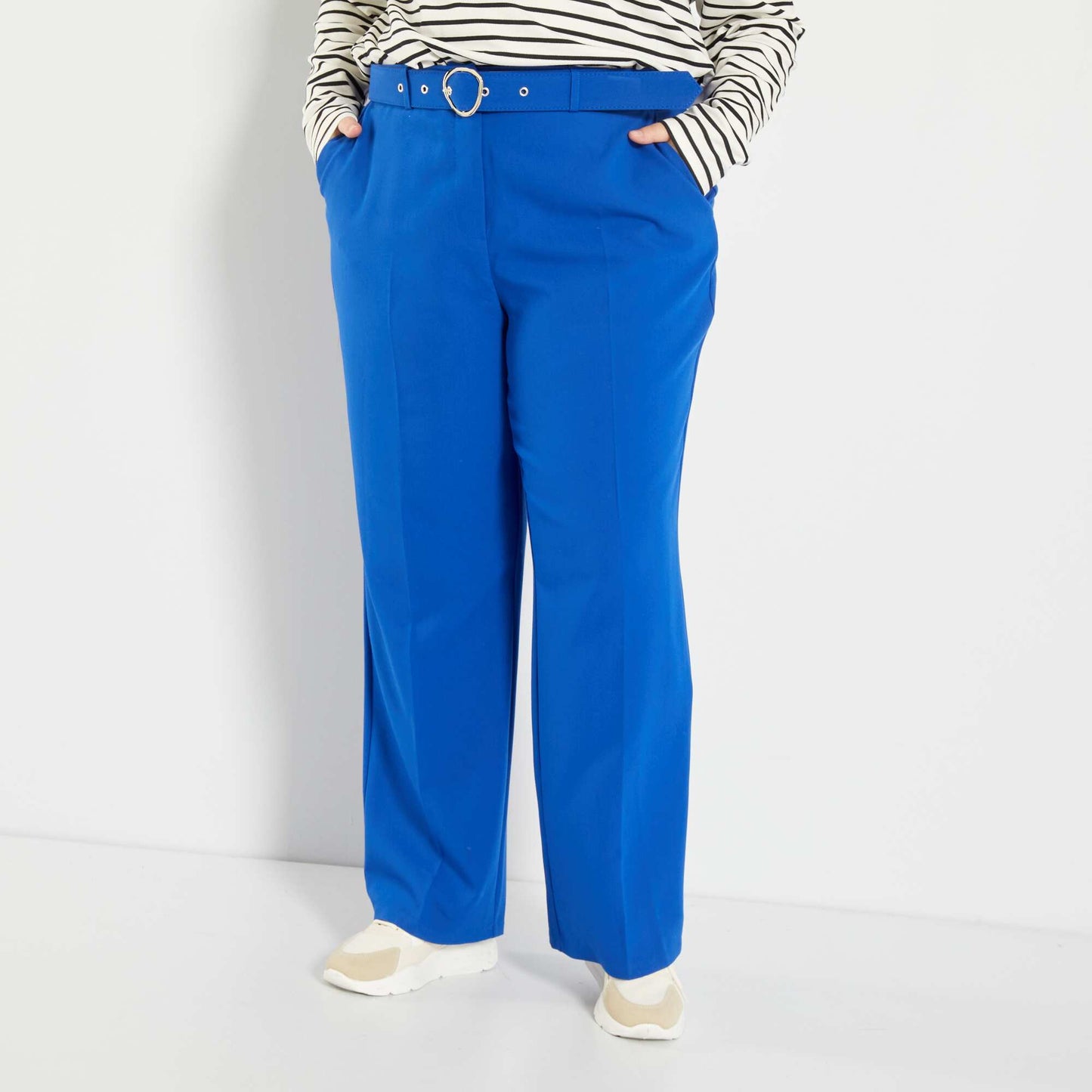 Pantalon fluide avec ceinture Bleu lectrique