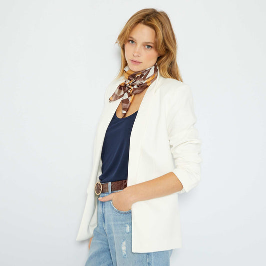 Veste blazer mi-longue blanc