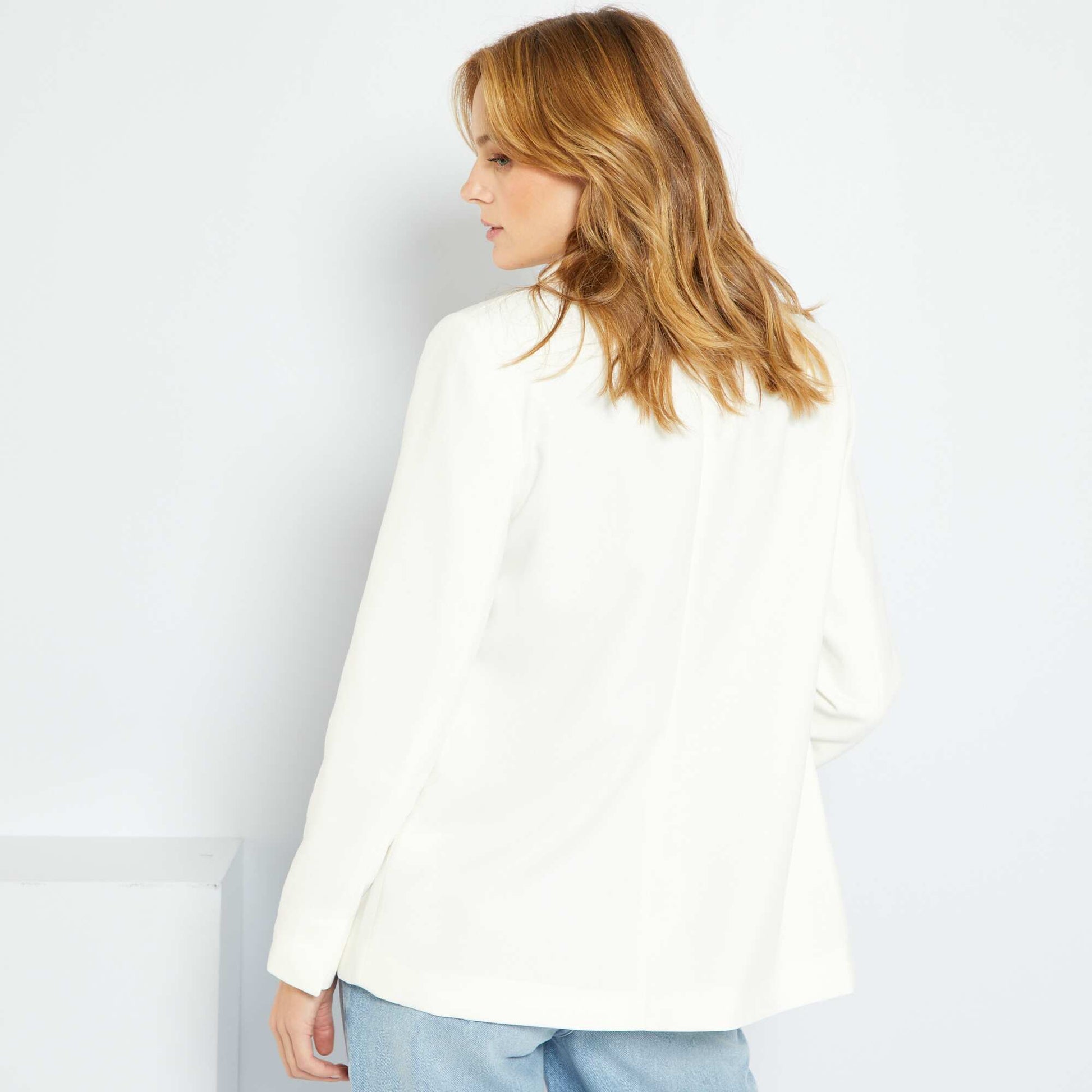 Veste blazer mi-longue blanc