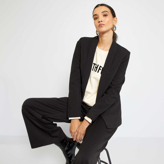 Veste blazer mi-longue noir