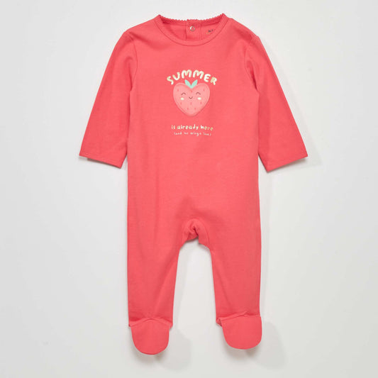 Pyjama en jersey avec imprimé Rose 'fraise'