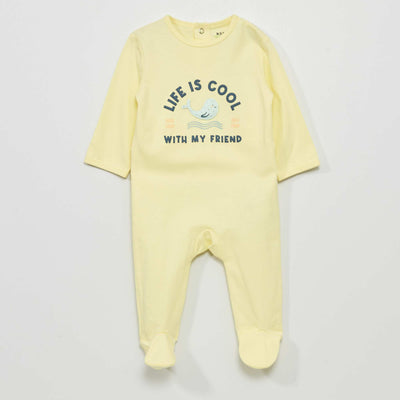 Pyjama en jersey avec imprim Jaune
