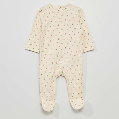 Pyjama en jersey avec imprim Blanc 'fleurs'