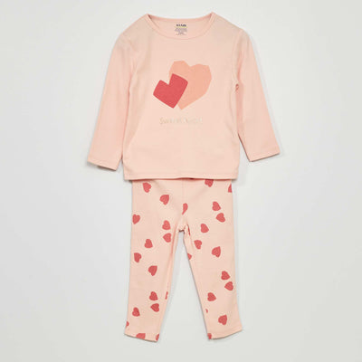 Pyjama long imprim - 2 pi ces Rose