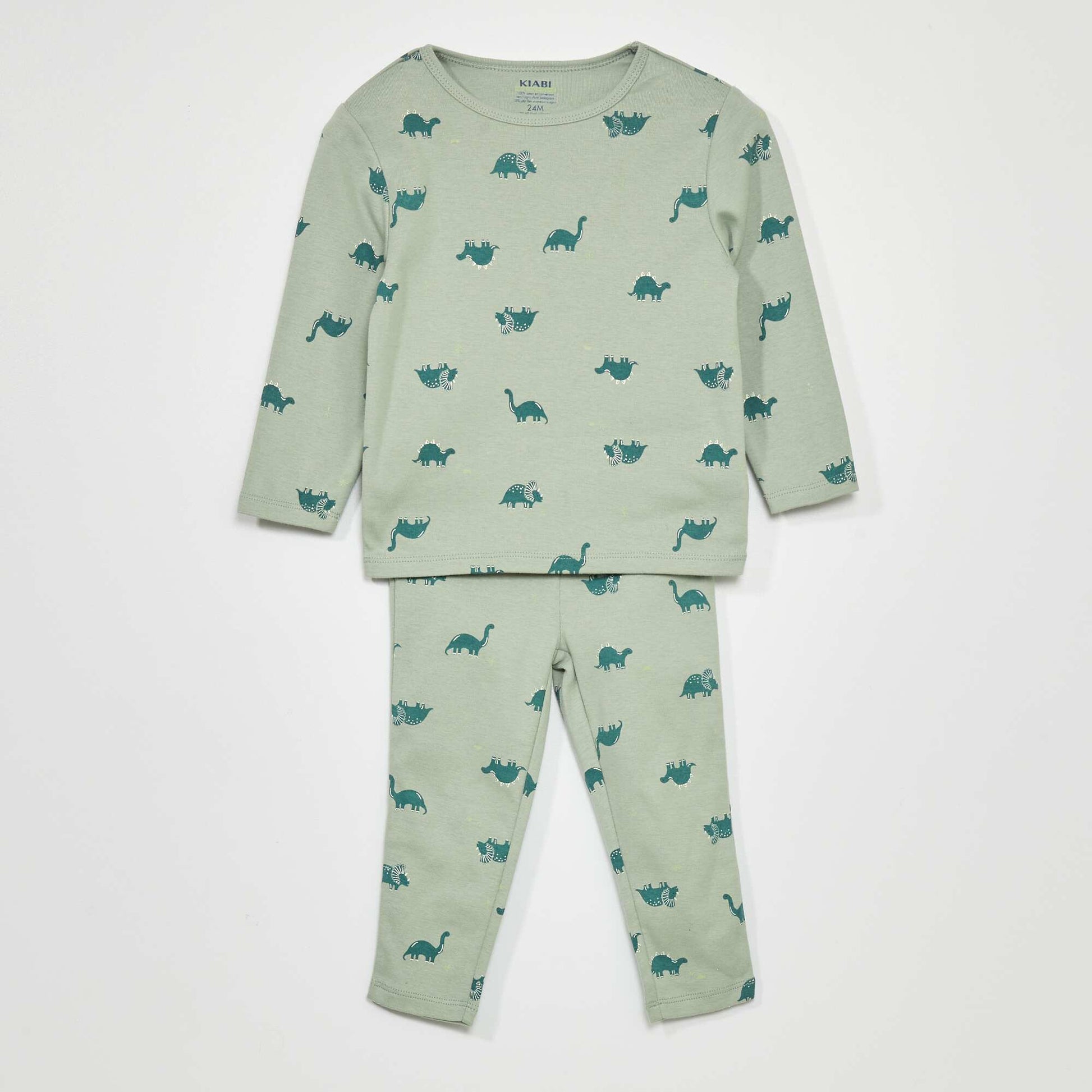 Pyjama long imprim - 2 pi ces Vert