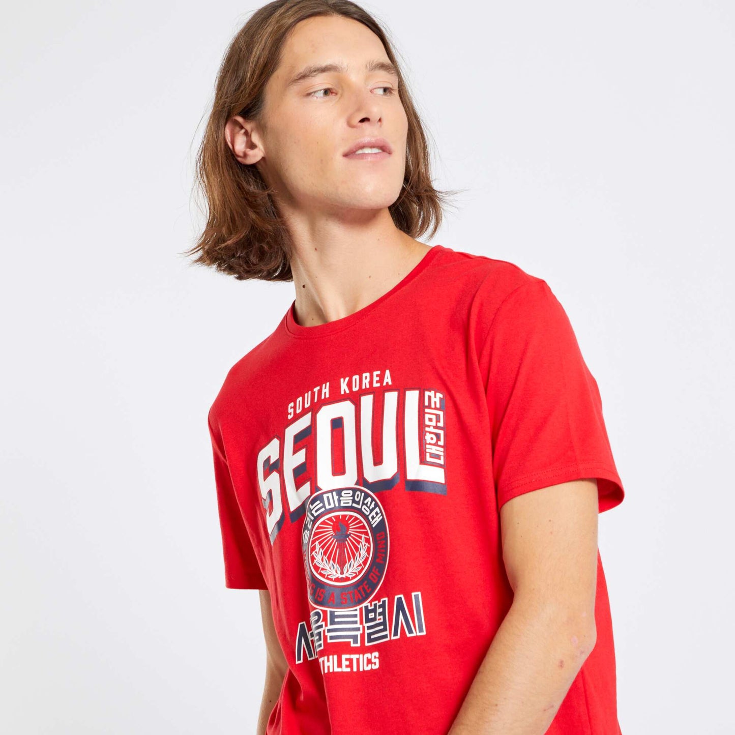 T-shirt en maille jersey avec imprim Rouge