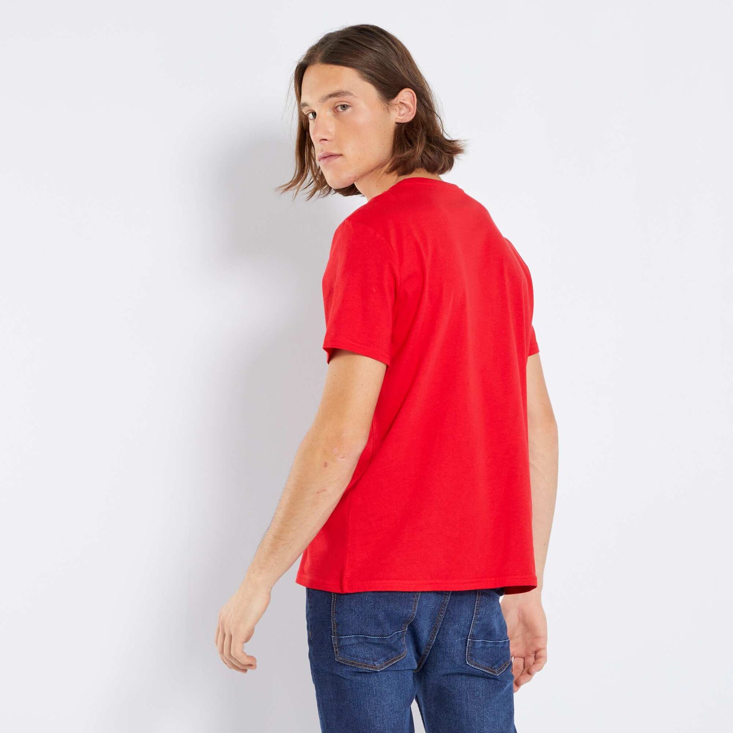 T-shirt en maille jersey avec imprim Rouge