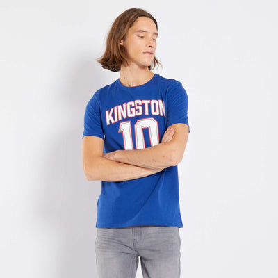 T-shirt en maille jersey avec imprim Bleu