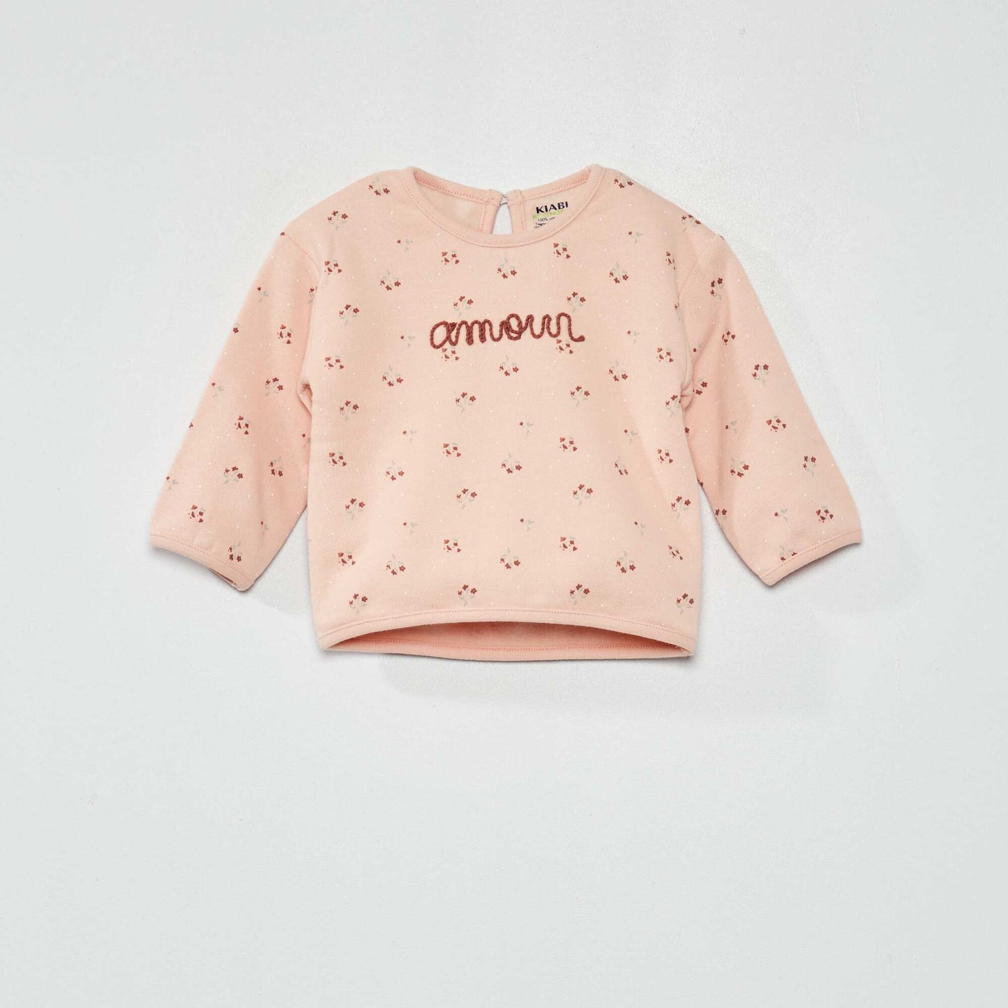 Sweat en molleton avec imprim Rose