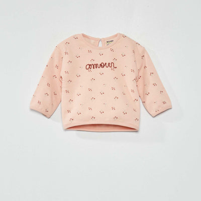 Sweat en molleton avec imprim Rose