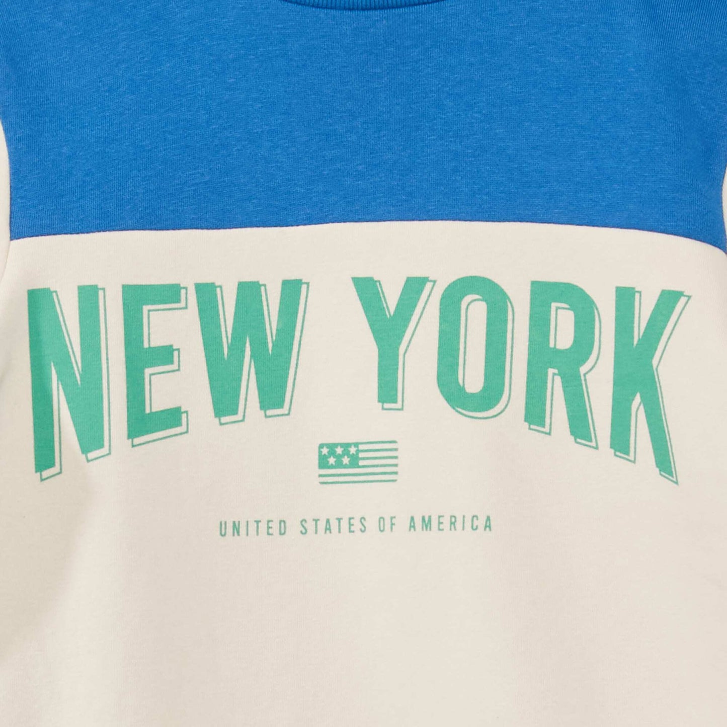 Sweat en molleton imprim 'New York' Bleu