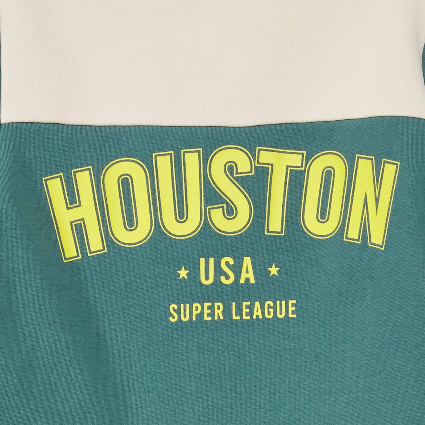 Sweat en molleton imprim 'Houston' Vert