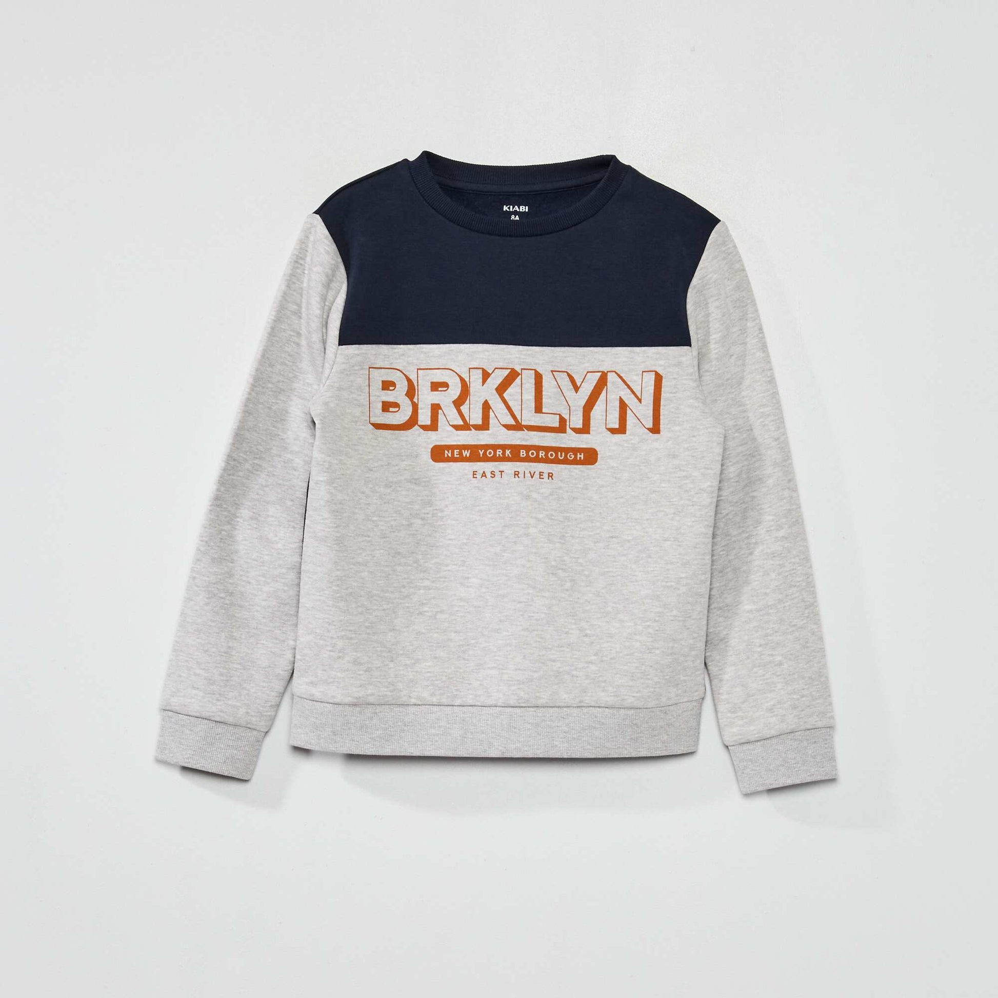 Sweat en molleton imprim 'Houston' Gris