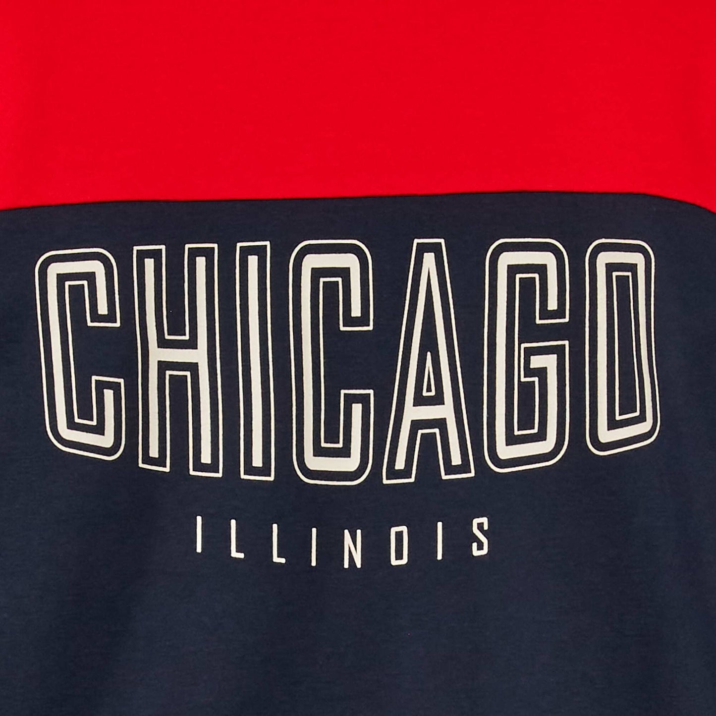 Sweat en molleton imprim 'Chicago' Rouge