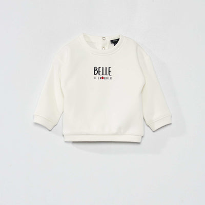 Sweat en molleton 'amies' Blanc