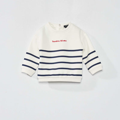 Sweat en molleton 'amies' Blanc