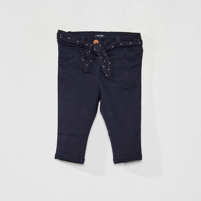 Pantalon slim ceintur Bleu marine