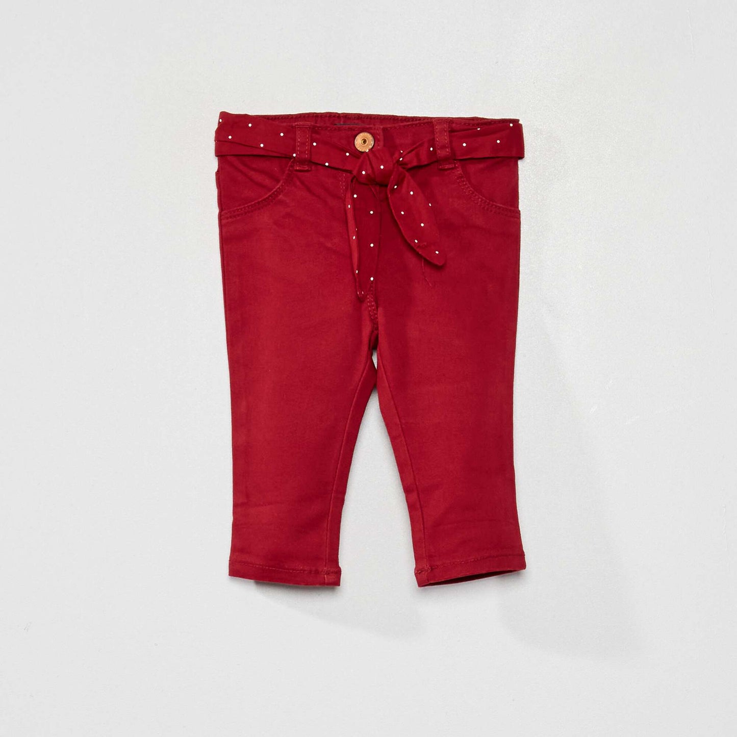 Pantalon slim ceintur Bordeaux