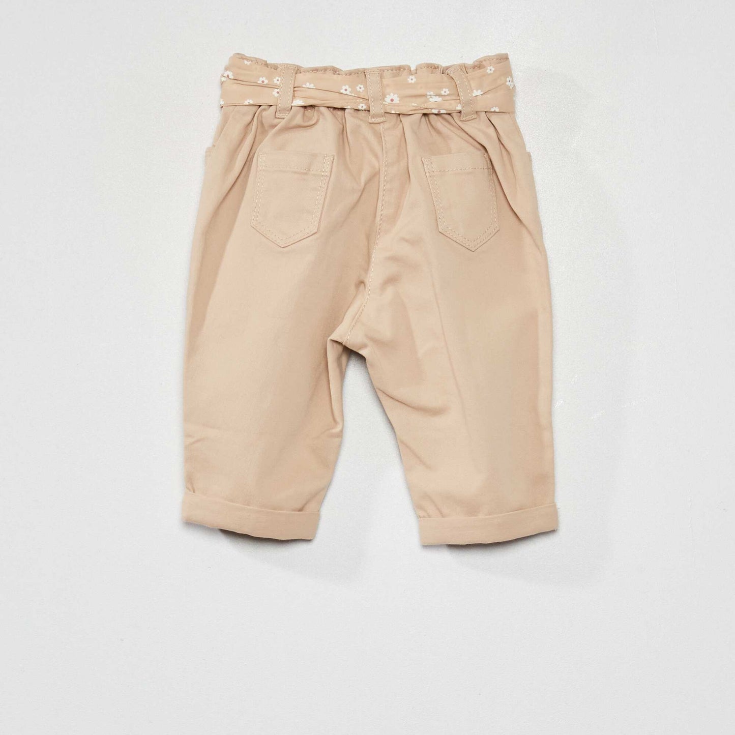 Pantalon avec ceinture nouer Beige