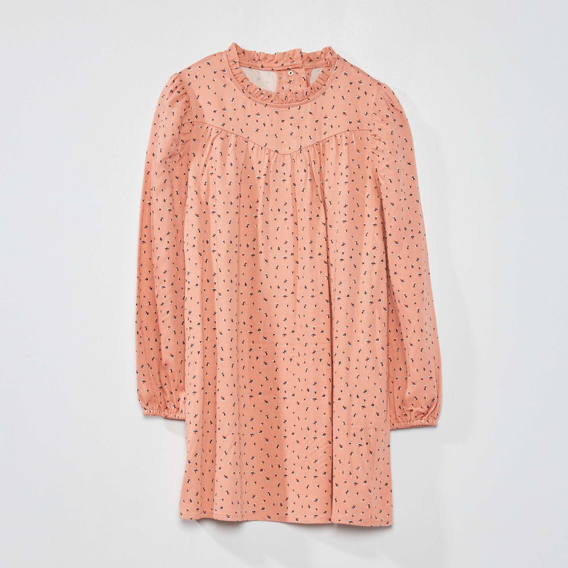 Robe mi-longue imprim e fantaisie Rose fonc