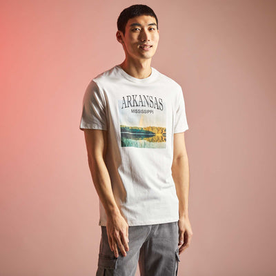 T-shirt en jersey avec imprim BEIGE