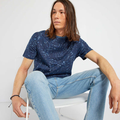 T-shirt en jersey avec imprim Bleu imprim
