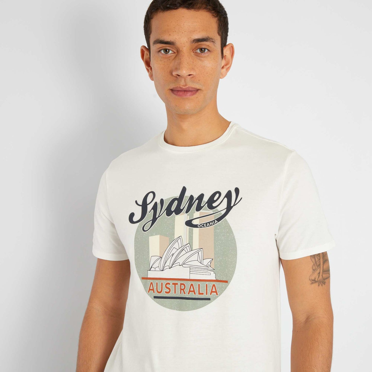 T-shirt en jersey avec imprim Blanc