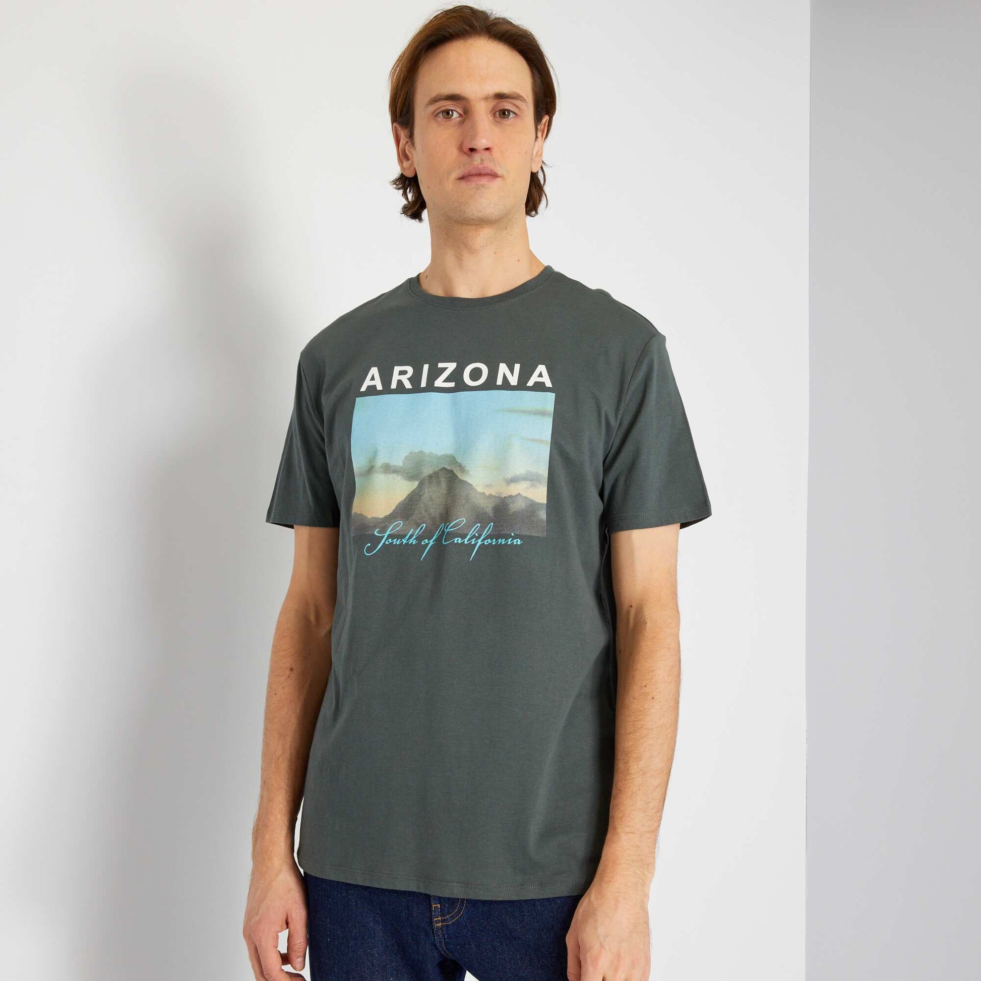 T-shirt en jersey avec imprim Vert p le