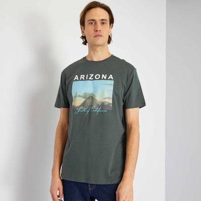 T-shirt en jersey avec imprim Vert p le