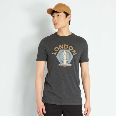 T-shirt en jersey avec imprim Gris