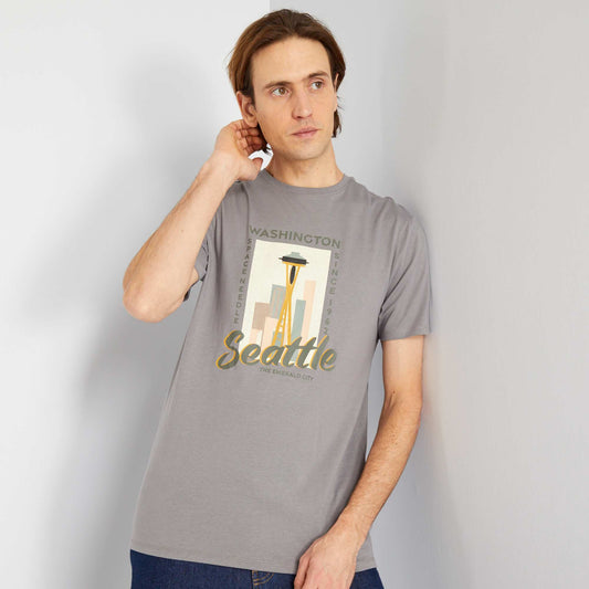 T-shirt en jersey avec imprim Gris 'seattle'