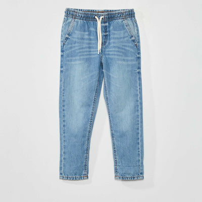 Pantalon regular en denim Bleu