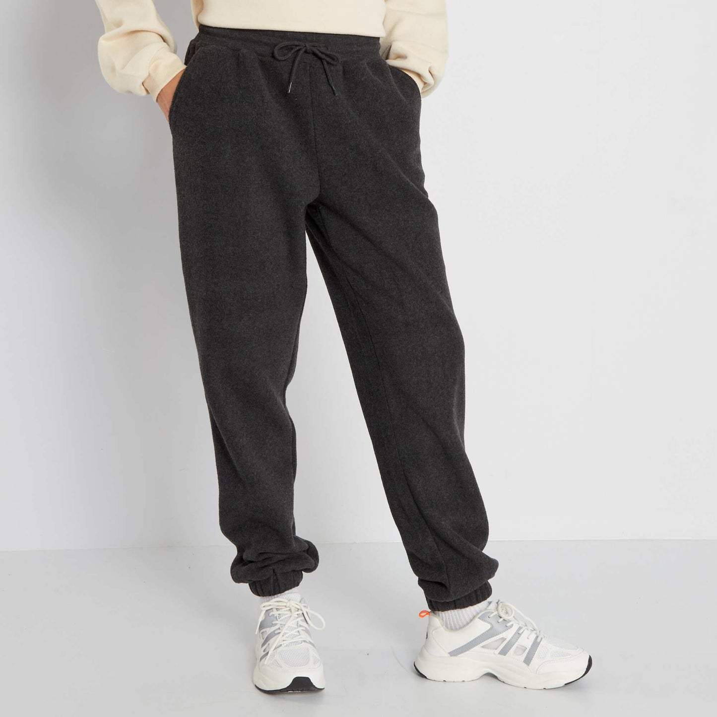 Pantalon de jogging en maille polaire Gris