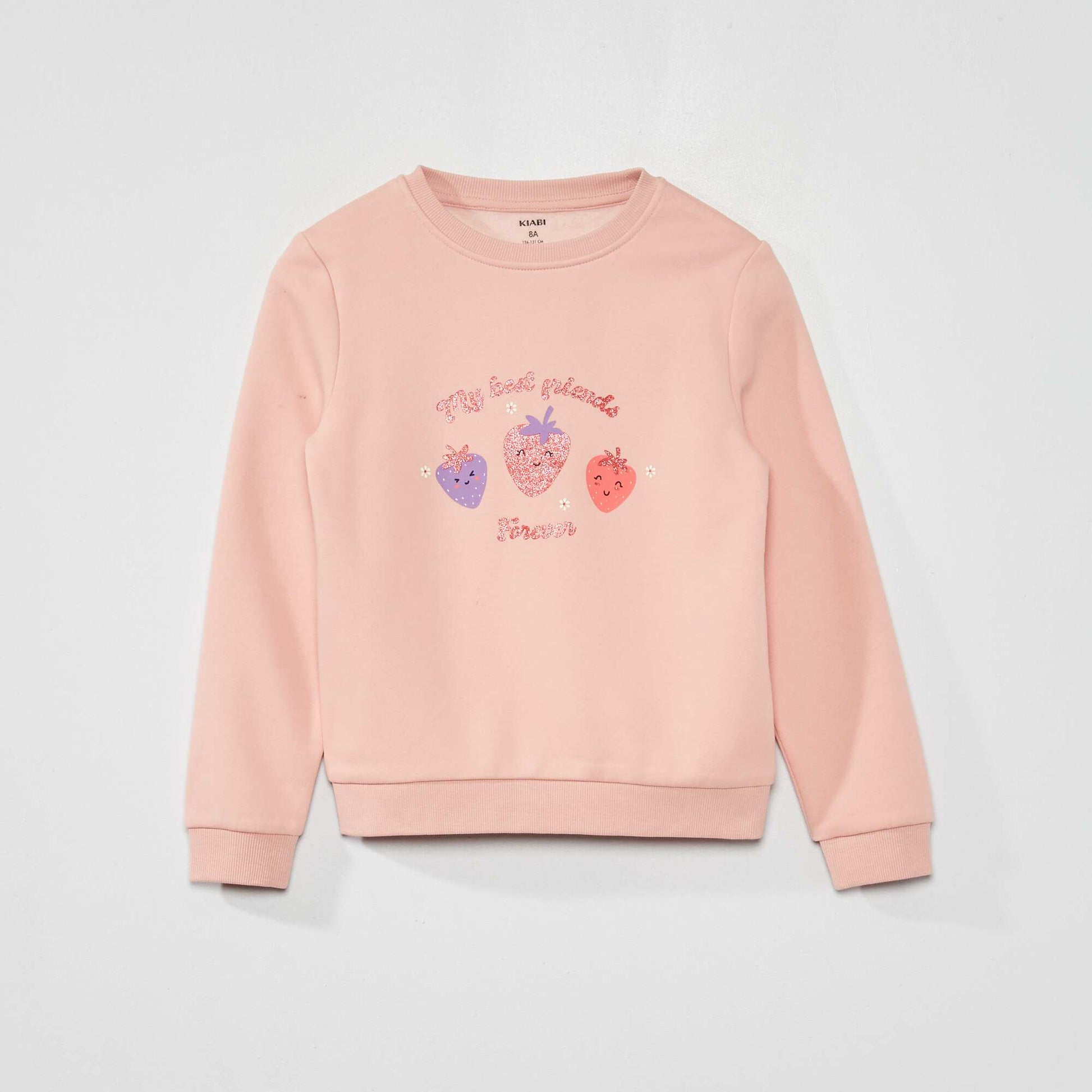 Sweat en molleton avec imprim fantaisie Rose