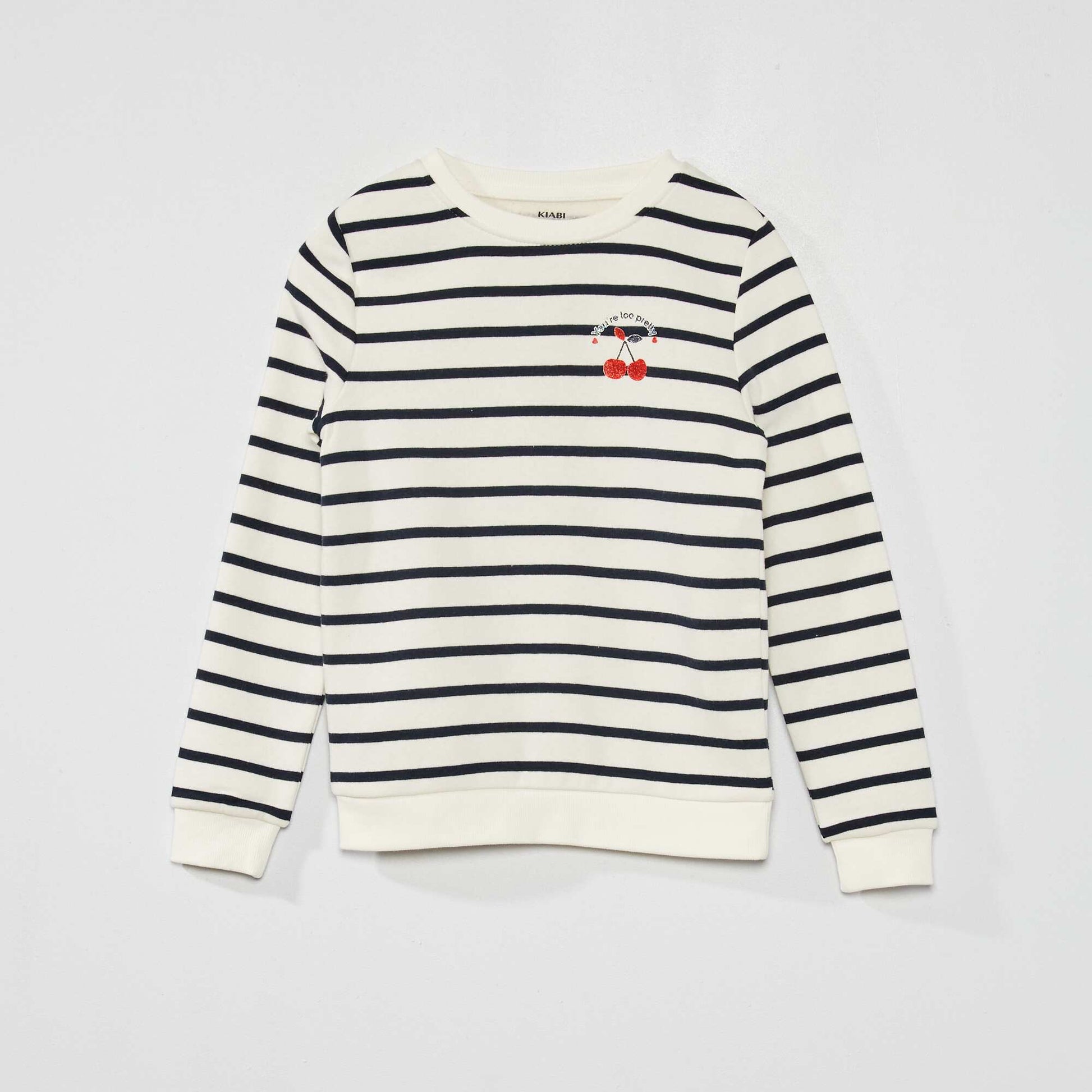 Sweat en molleton avec imprim fantaisie Blanc