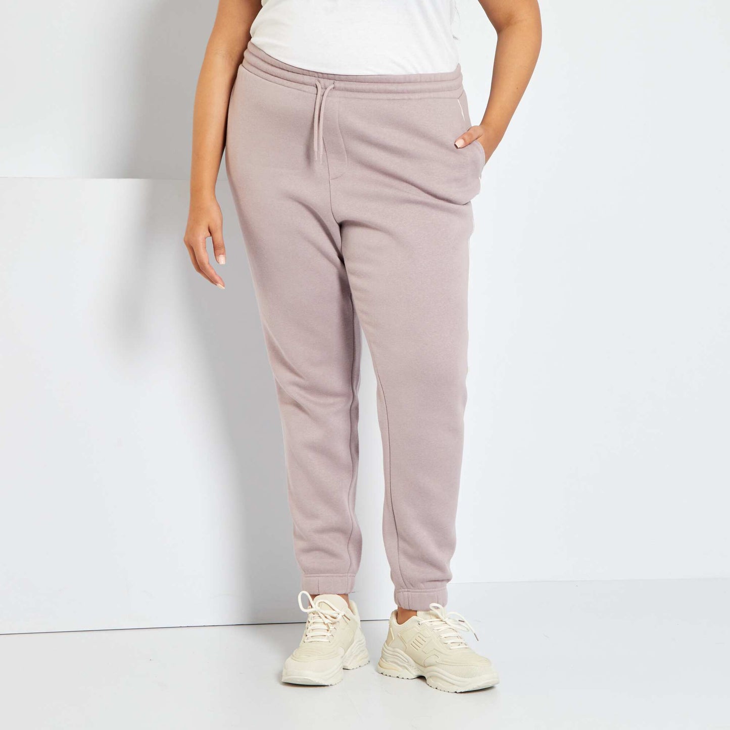 Pantalon de jogging en molleton rose gris