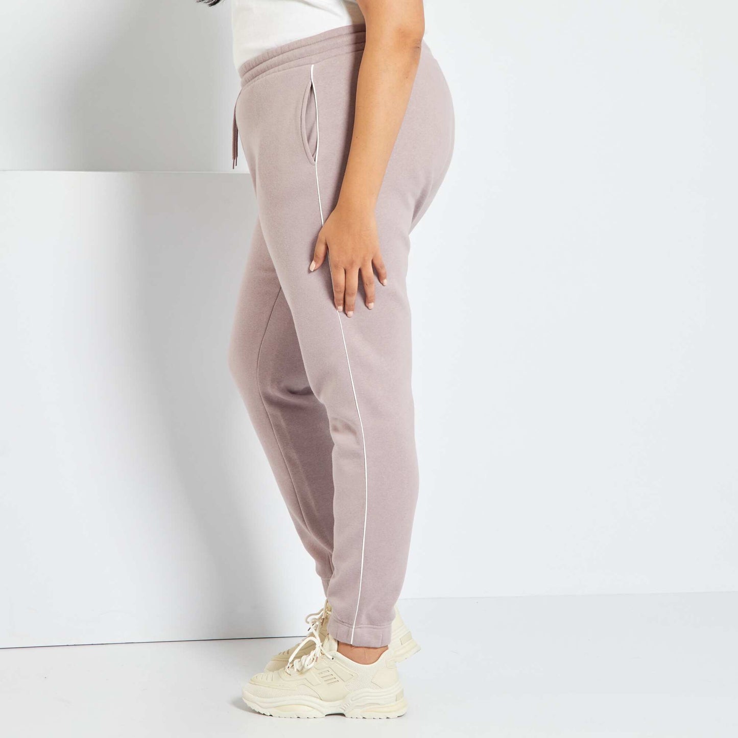 Pantalon de jogging en molleton rose gris