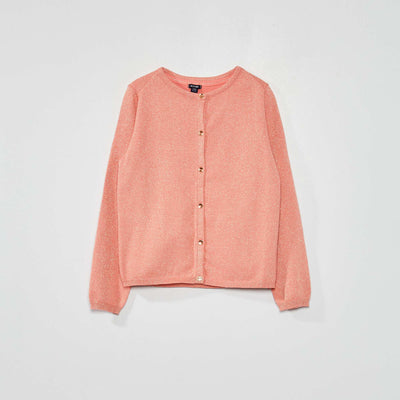 Gilet boutonn fantaisie rose