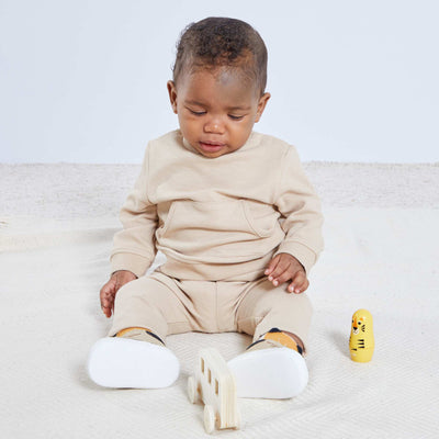 Ensemble en maille c tel e - sweat + pantalon BEIGE
