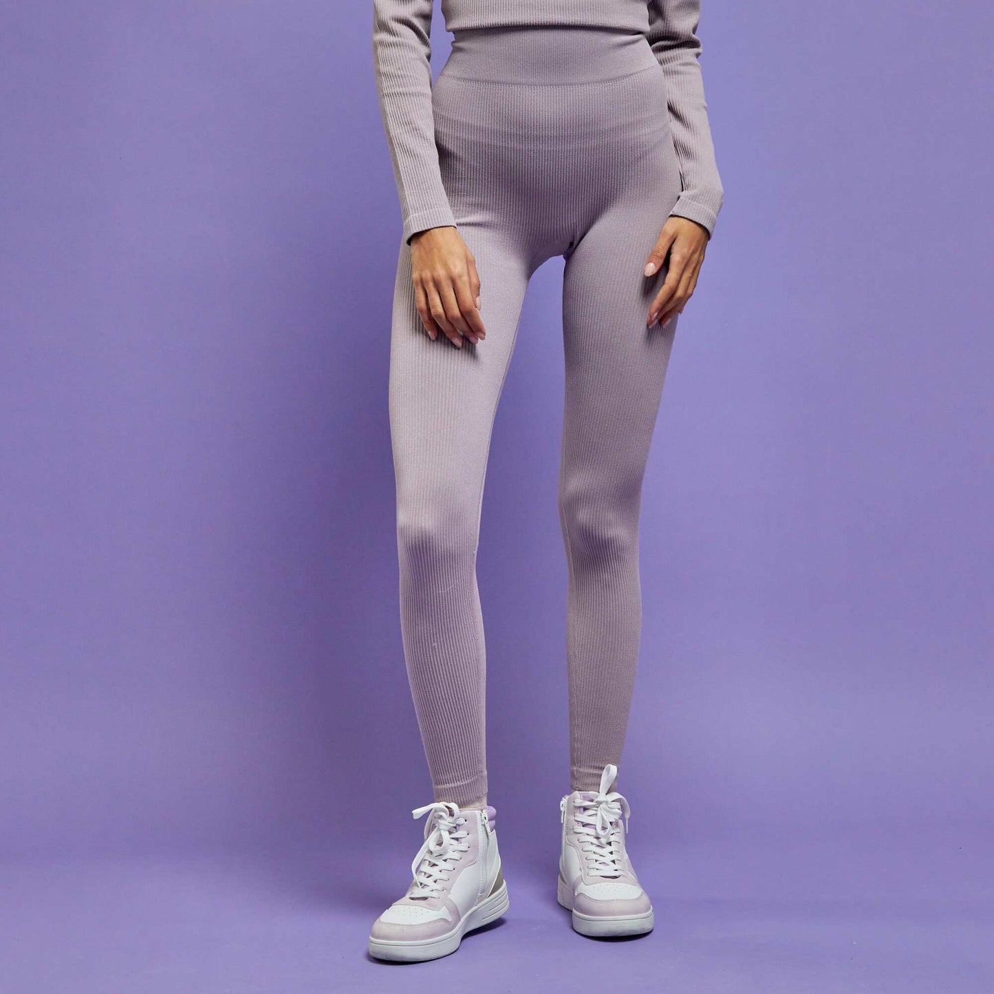 Legging en maille c tel e rose gris