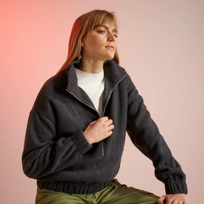 Sweat zipp en polaire Gris