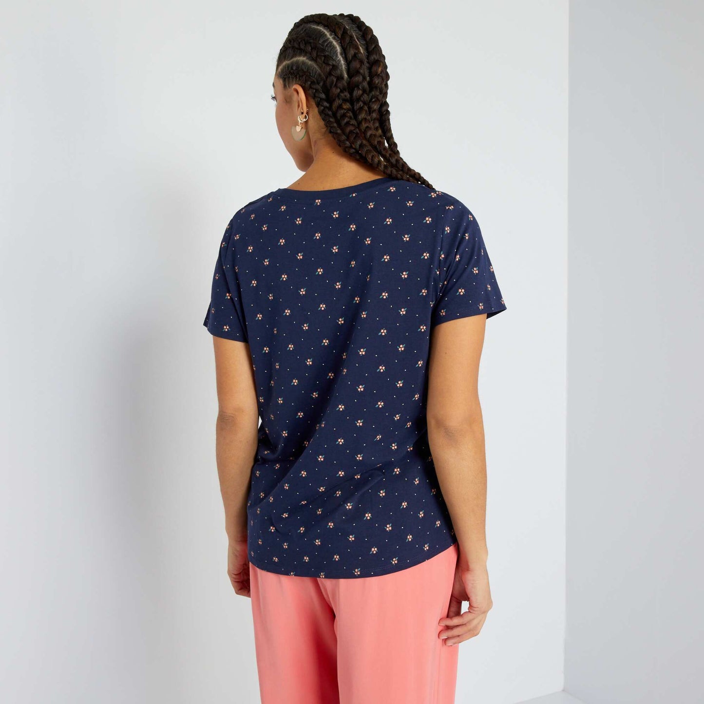 T-shirt en jersey avec imprim fantaisie Bleu