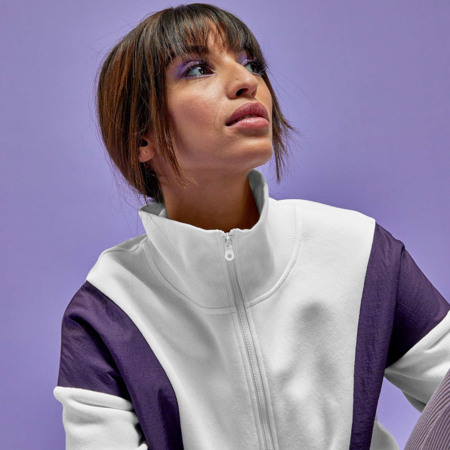 Sweat bi-mati re Blanc/violet