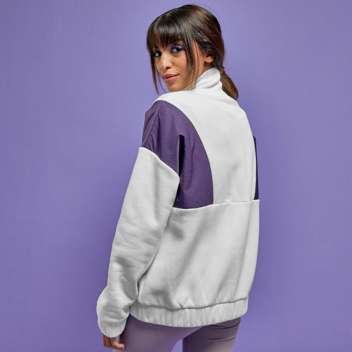 Sweat bi-mati re Blanc/violet