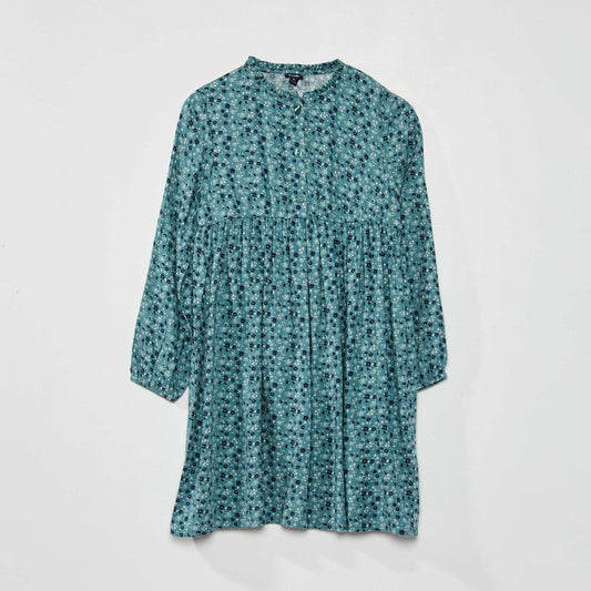 Robe fleurie vas e Bleu vert