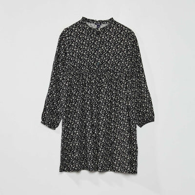 Robe fleurie vas e Noir/blanc