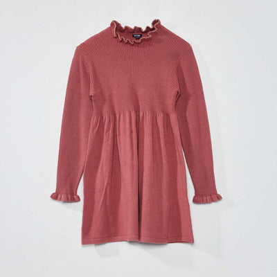 Robe en maille c tel e Rose fonc
